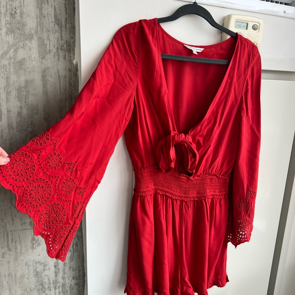 AMERICAN eagle red long sleeve romper